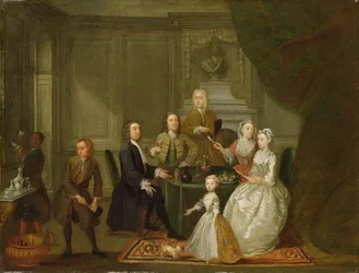 Ryhmämuotokuva, luultavasti Raikesin perheestä, n. 1730-32 (öljy kankaalle)