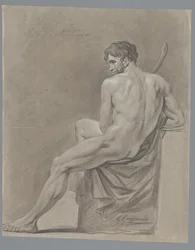 Istuva alaston mies, takaa katsottuna (2. palkinto 1786)
