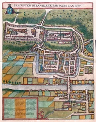 Bar le Duc, Ranska - teoksessa "Civitates Orbis Terrarum", Georg Braun, Köln 1617.