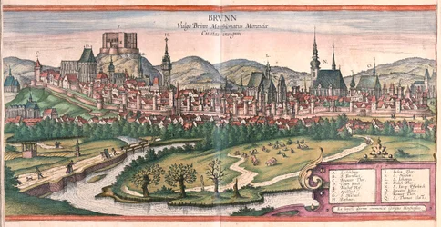Brno (Moravia), Tšekin tasavalta - Georg Braunin "Civitates Orbis Terrarum", Köln 1617.
