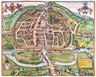 Exter, Englanti - Georg Braunin teoksessa "Civitates Orbis Terrarum", Köln 1617.