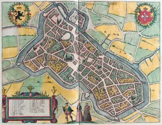Lillen saari, Ryssele, Ranska, Georg Braunin teoksessa "Civitates Orbis Terrarum", Köln 1617.