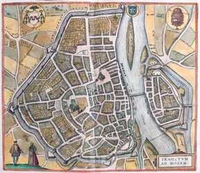 Maastricht, Alankomaat, Georg Braunin teoksessa "Civitates Orbis Terrarum", Köln 1617.