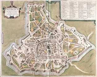 Padova, Italia - Georg Braunin teoksessa "Civitates Orbis Terrarum", Köln 1617.