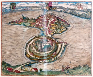 Ratzeburg, Saksa - Georg Braunin teoksessa "Civitates Orbis Terrarum", Köln 1617.