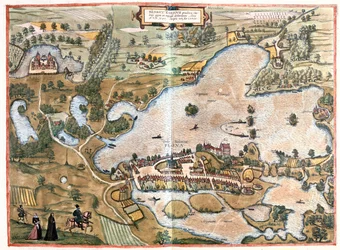 Schleswing, Holstein, Saksa - teoksessa "Civitates Orbis Terrarum", kirjoittanut Georg Braun, Köln 1617.