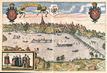 Varsavia, Puola - Georg Braunin teoksessa "Civitates Orbis Terrarum", Köln 1617.