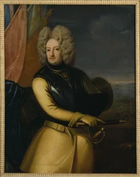 Comte Magnus Stenbock, kenttämarechal suedois - Muotokuva kreivi Magnus Stenbockista (1665-1717), kirjoittanut Schroeder, Georg Engelhard (1684-1750). Öljy kankaalle