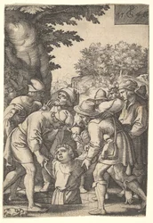 Joosefin veljet laskivat kaivoon sarjasta The Story of Joseph, 1546.