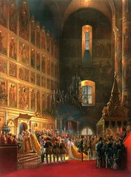 Venäjän tsaari Aleksanteri II:n voitelu, Moskova, 1856.