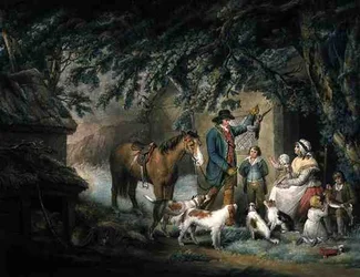 Ilta, tai Urheilijan paluu, kaiverrettu ja pubi. kirjoittanut Joseph Grozer (n. 1755-1799)
