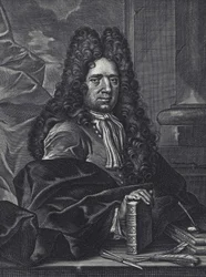 George Shelleyn muotokuva 1700-luvun englantilaisen kalligrafin kaiverrus George Bickhamista.