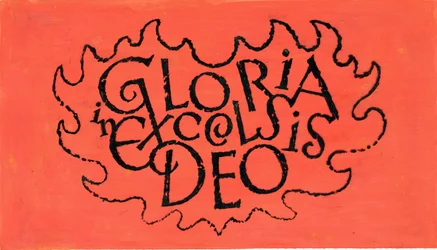 Gloria in Excelsis Deo, 1970 (intialainen muste läpinäkyvyydellä guassin päällä paperilla)