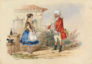 Adina ja tohtori Dulcamara, kohtaus Donizettin elokuvasta L