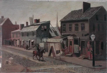 S.W. Corner of 13th and Race Street, n. 1875 (öljy aluksella)