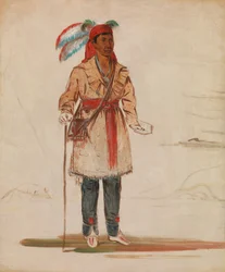 Ee-tów-o-kaum, Molemmin puolin jokea, heimon päällikkö, 1836.