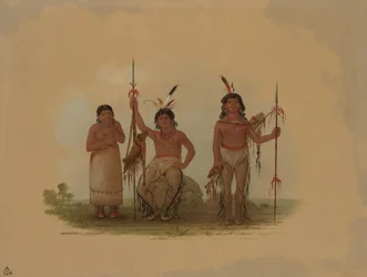 Kaksi Arapaho-soturia ja nainen, 18611869.