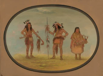 Kaksi Ojibbeway Warrioria ja nainen, 18611869.