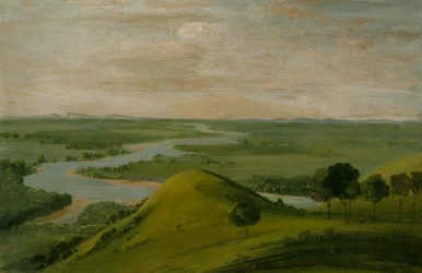 Näkymä Punaisen joen ja väärän Washitan risteyksestä Texasissa, 1834-1835.