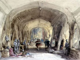 Baronial Hallin sisustus (paperilla wc)