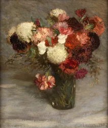 Pinks and Scabious (öljy kankaalle)