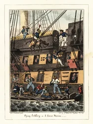 Miliisin lohikäärme rangaistiin Santiagossa, Kap Verdellä, 1828 (litografia)
