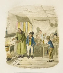 Kuvitus elokuvaan "Oliver Twist"