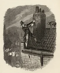 Viimeinen mahdollisuus, Charles Dickensin (1812-70) teoksesta "Oliver Twistin seikkailut" 1838, julkaisija Chapman und Hall, 1901 (kaiverrus)