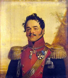 Muotokuva kreivi Nikolai Grigorjevitš Shcherbatovista (1777-1845) - George Dawe (1781-1829). Öljy kankaalle, ennen 1825. Mitat : 70x62,5 cm. Valtion Eremitaaši, Pietari