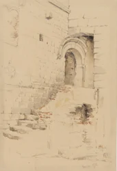 S. Siroa ympäröivällä pihalla, San Remo, tammikuu 1878 (lyijykynä ja wc paperille).