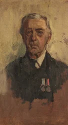 B. Baxterin muotokuva, 90. & 41., n. 1920 (öljy paneelille)