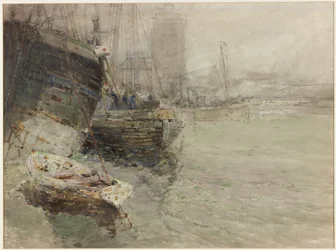 North Shields Fish Quay (akvarelli ja kynä paperille)