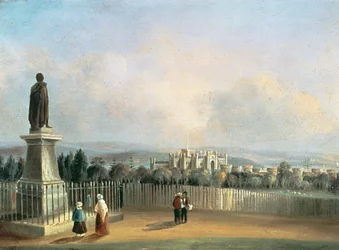 Näkymä vanhasta hallituksen talosta, Sydney, n. 1843-60 (paneeli)