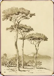 Nimetön (siirtopiirros teosta "Capri Sorrentosta nähtynä" varten)