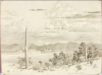 Nimetön (siirtopiirros teosta Verde River, Apache Reservation, Arizona varten)