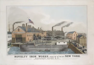 Novelty Iron Works, Foot of 12th St. E.R. New York. Stillman, Allen & Co., raudan perustaja..., 1841-44.