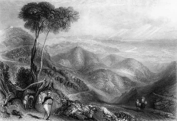 "Dhoonin laakso, Landour Ridgestä", 1838.