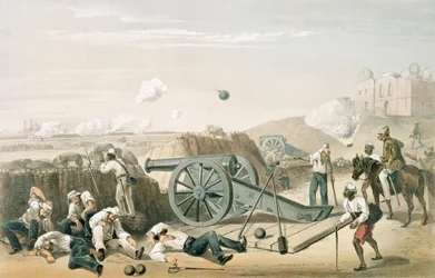 1781c8.Pl.15 Heavy Day in the Batteries, elokuvasta "The Campaign in India"