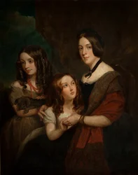 Lady Caroline Towneley kahden tyttärensä, Caroline ja Emilyn kanssa (kopio Francis Grantin mukaan), 1860