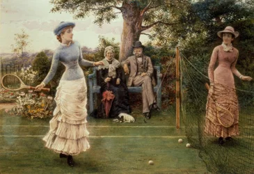 G.G.Kilburne, Tennisspiel / Gemälde, 1882