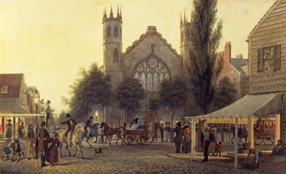 Yönlasku, Pyhän Tuomaan kirkko, New York, noin 1835.