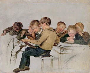 Koulukoe (öljy paperille)