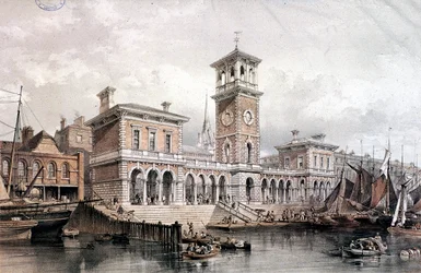 Billingsgate Wharf ja Market, Lontoo, 1851
