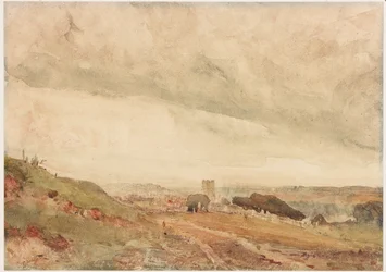 Richmond, Yorkshire (kynä ja akvarelli paperille (liimattu kortille))