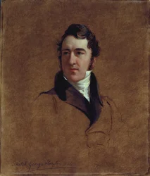 Muotokuva luonnos John Poulterista, 1834 (öljy myllylevylle)