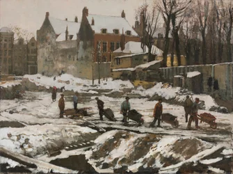 Rakennustyömaa Amsterdamissa, n. 1902.