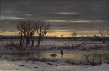 Talvihämärä Albanyn lähellä, 1858 (öljy pellavalle)