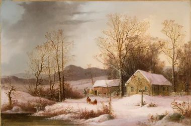 Maatila talvella 1860 (Öljy kankaalle)