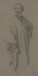 Omakuva, 1870 (grafiitti ruskealle kudospaperille)