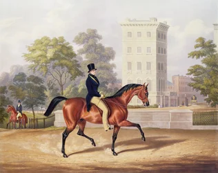 Anglesean markiisi ratsain Hyde Parkissa, 80 vuotta, kaiverrus J. Harris, 1847 (värikaiverrus)